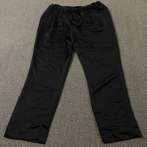 Allen B Pants Womens 8 Black Polyester Straight Elastic Waist Pockets Pull On